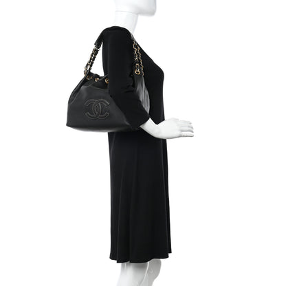 Chanel Grained Calfskin CC Drawstring Bucket Bag Black 2 of 11