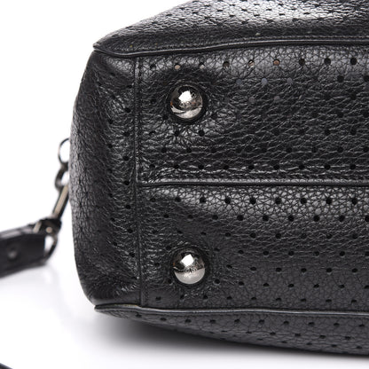Valentino Garavani Calfskin Perforated Rockstud Large Travel Briefcase Black 11 of 20