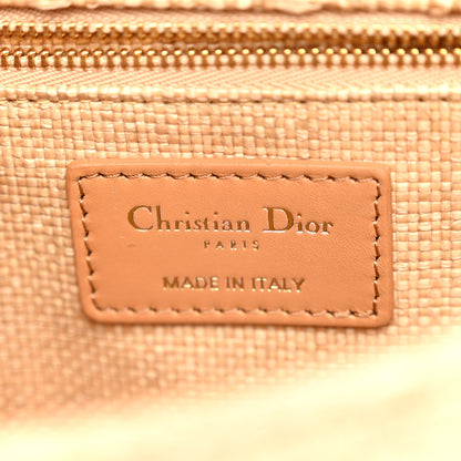Christian Dior Raffia Calfskin 30 Montaigne Flap Bag Beige 6 of 11
