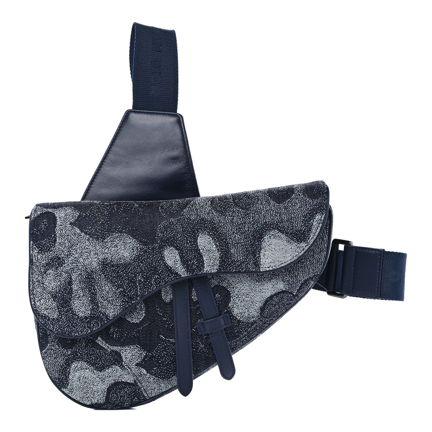 Christian Dior X Peter Doig Denim Camouflage Saddle Bag 1 of 9