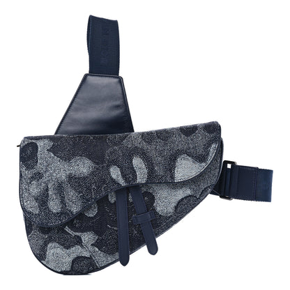 Christian Dior X Peter Doig Denim Camouflage Saddle Bag 1 of 9