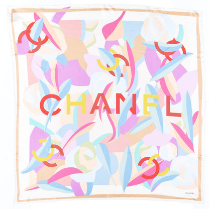 Chanel Silk CC Square Scarf Ivory 1 of 3