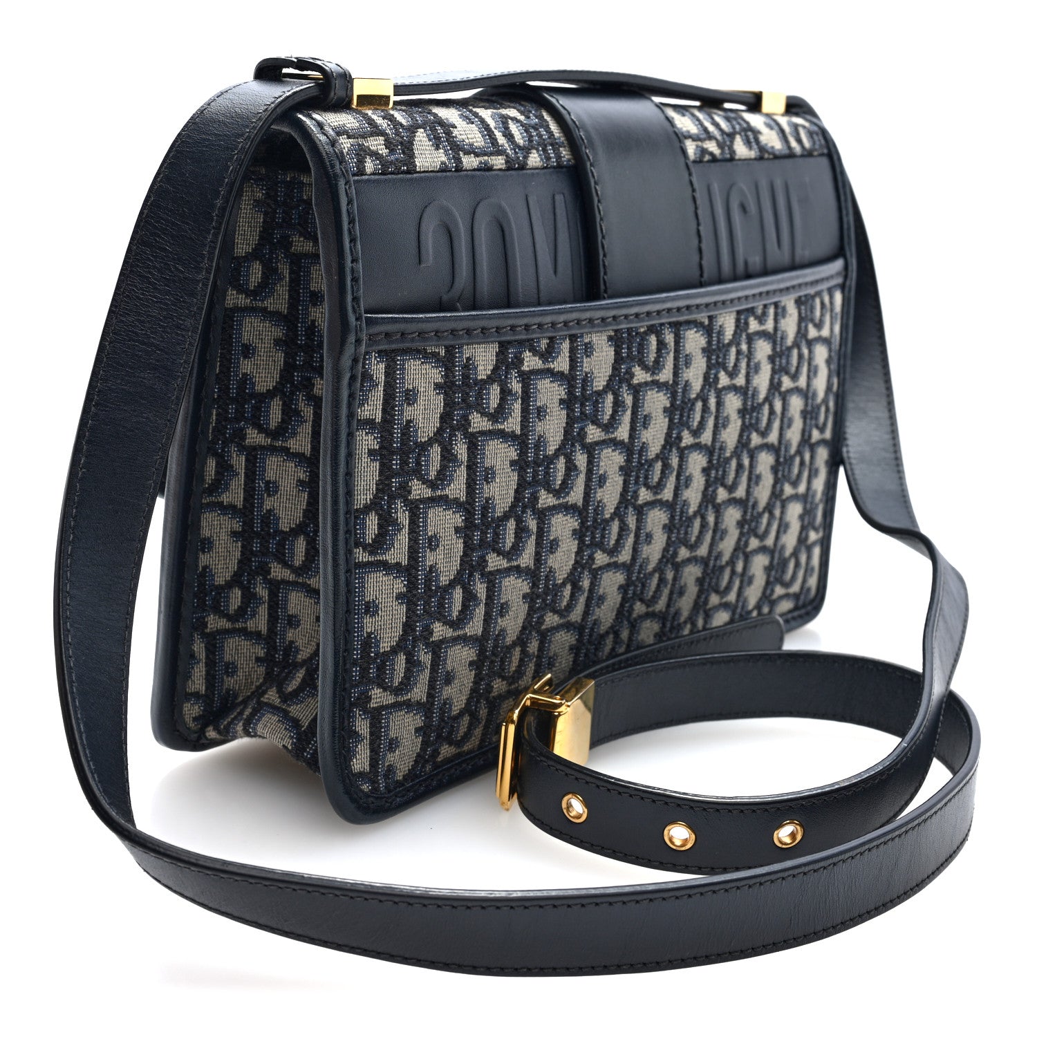 Christian Dior Oblique 30 Montaigne Flap Bag Blue 3 of 9