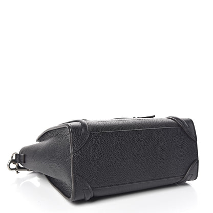 Celine Drummed Calfskin Nano Luggage Black 5 of 9