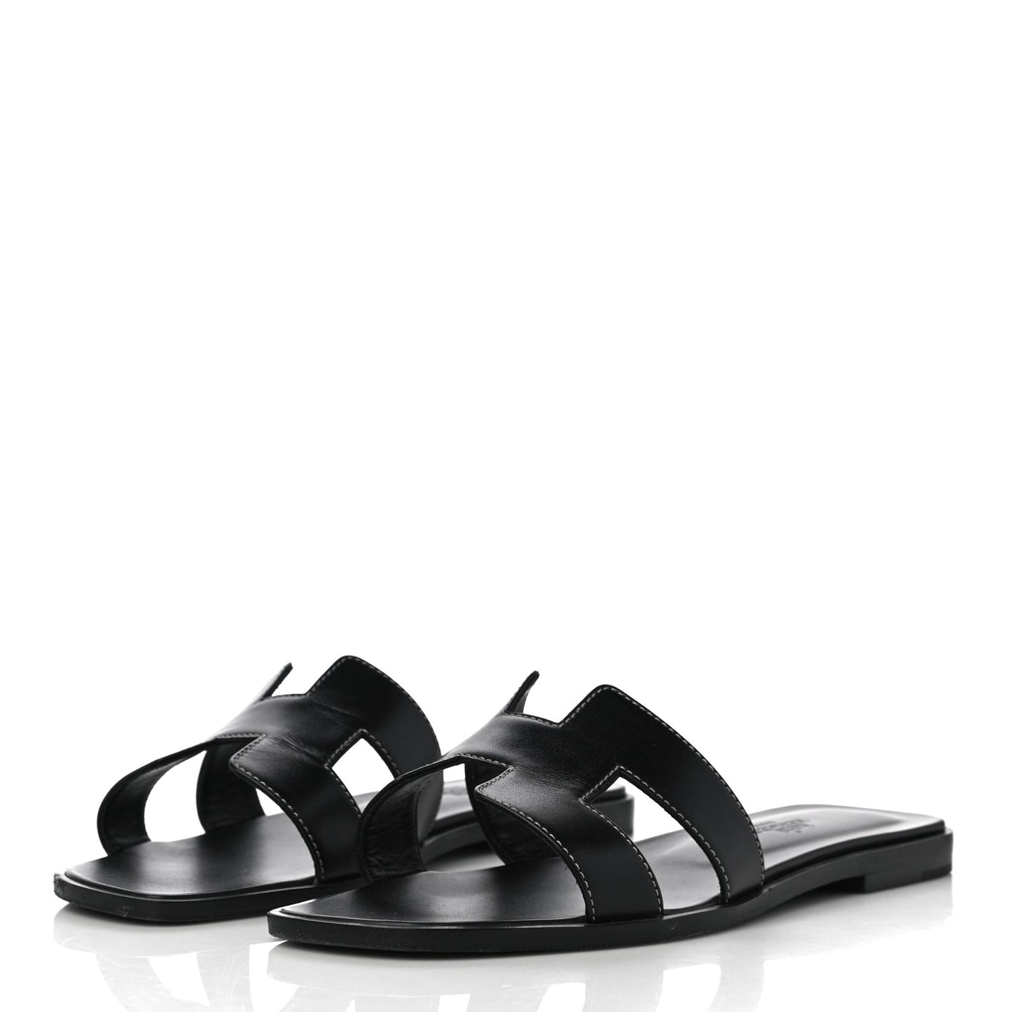 Box Calfskin Oran Sandals 38 Black