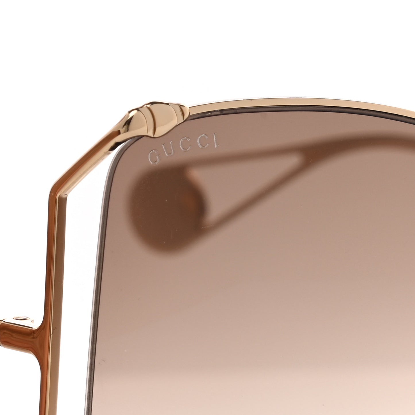 Oversized Round Sunglasses GG0252S Gold Brown