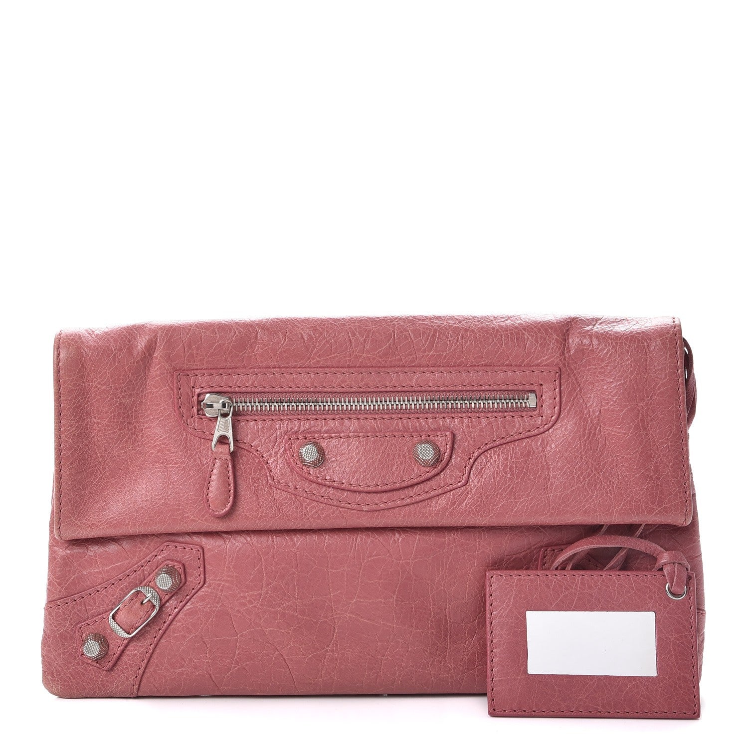 Balenciaga Agneau Giant 12 Silver Hardware Envelope Clutch Rose Bruyere 1 of 7
