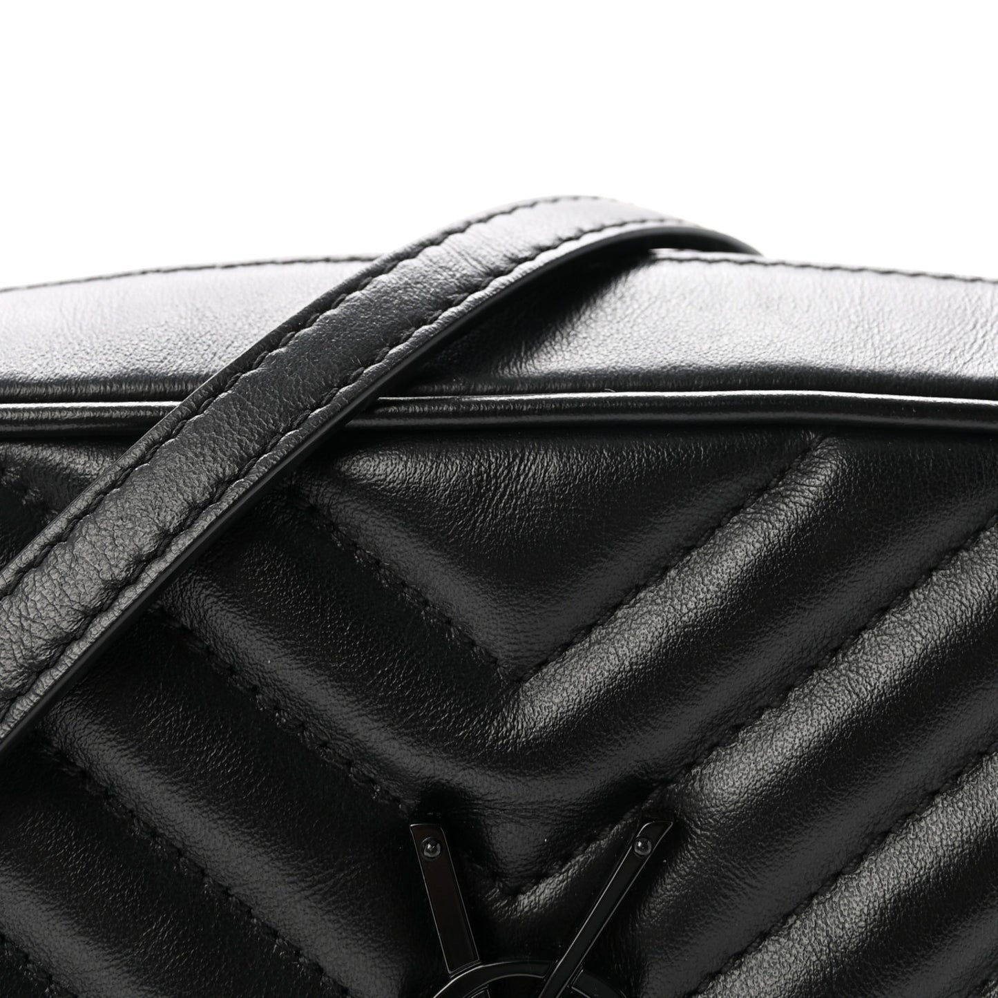 Calfskin Matelasse Monogram Monochrome Lou Camera Bag Black