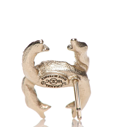 Chanel Crystal CC Earrings Gold 3 of 4