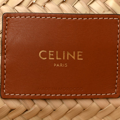 Celine Raffia Calfskin Triomphe Medium Panier Tan 6 of 9