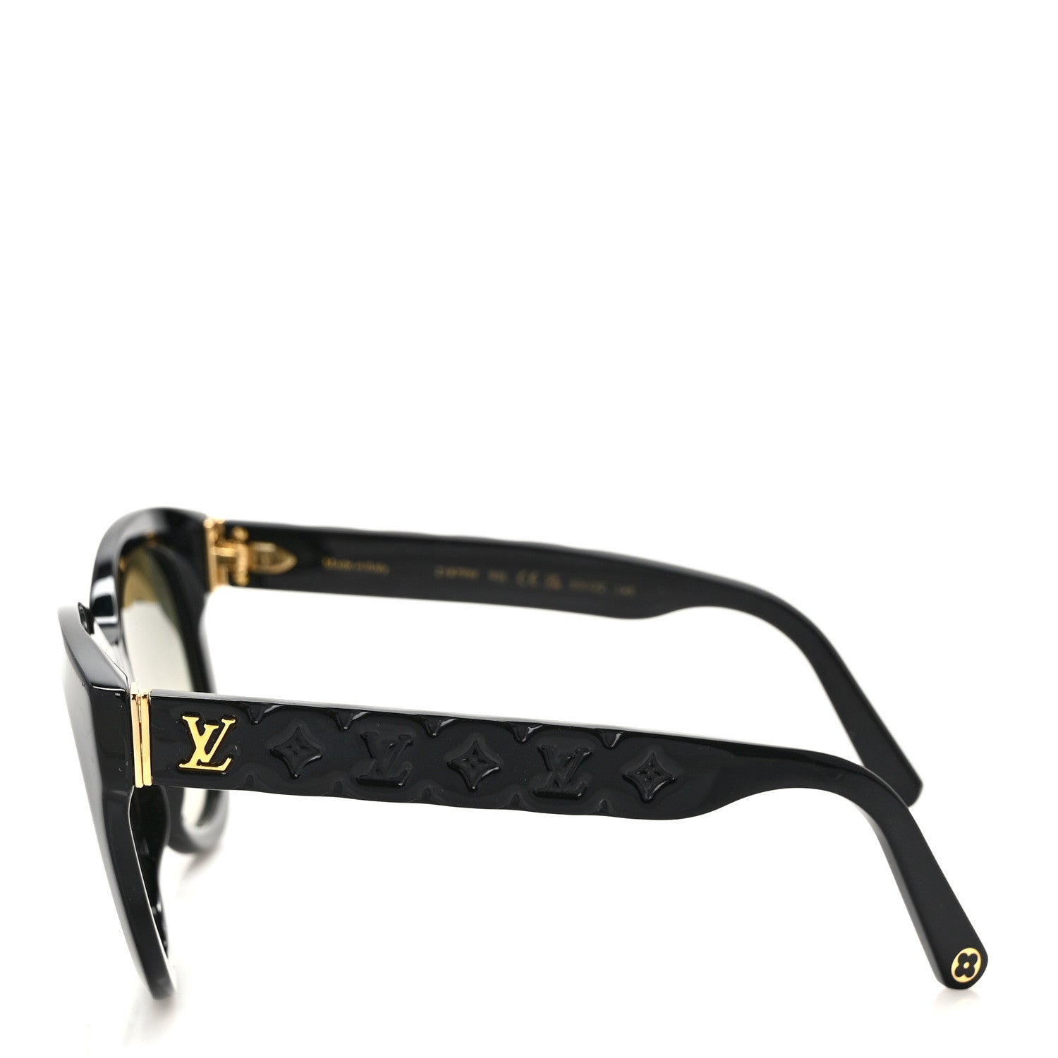 Louis Vuitton Acetate LV Empreinte Light Round Sunglasses Z1879W Black 3 of 7