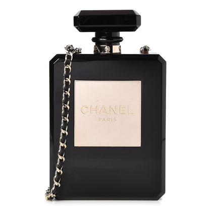 Chanel Plexiglass Perfume Bottle Clutch Black 1 of 6