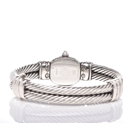 David Yurman Sterling Silver Diamond Bezel Mother of Pearl 19mm Cable Chelsea Quartz Watch 5 of 8
