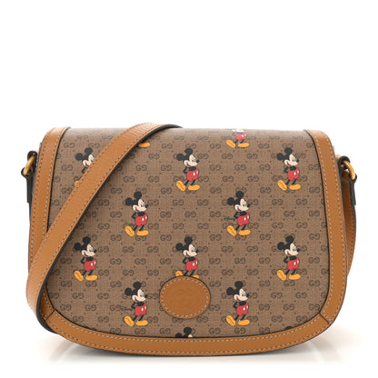 Gucci X DISNEY Mini Vintage GG Supreme Monogram Mickey Mouse Small Flap Messenger Bag Beige Vintage Sun Oil 1 of 13