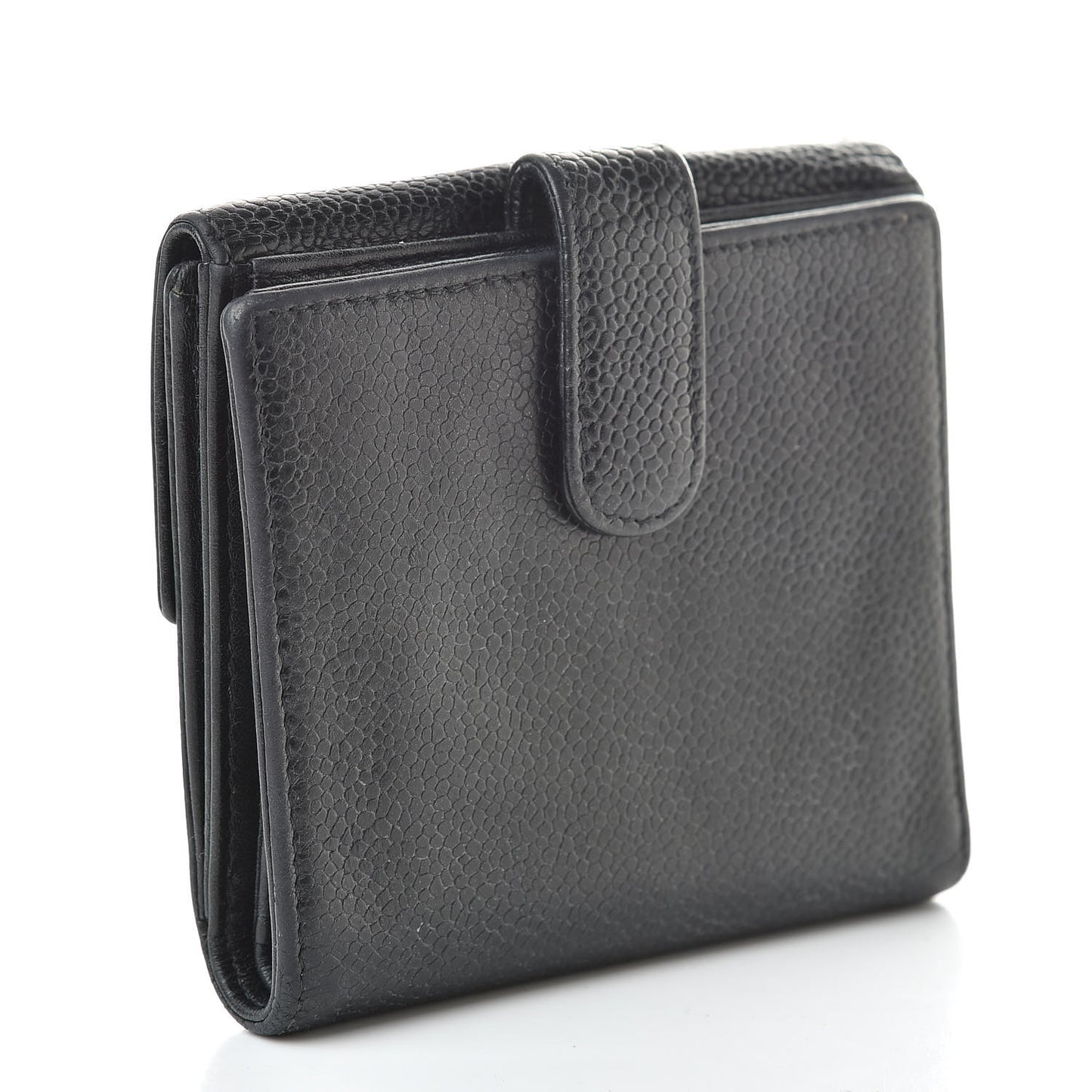 Caviar Timeless CC Compact French Wallet Black