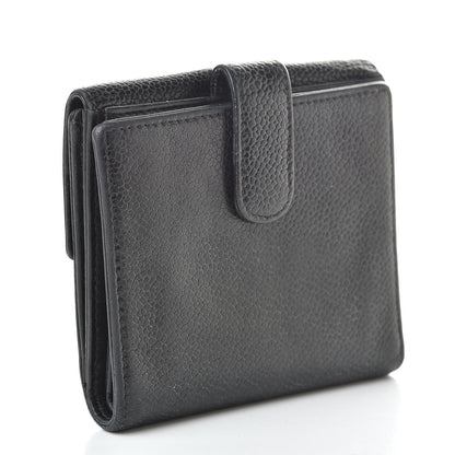 Chanel Caviar Timeless CC Compact French Wallet Black 3 of 14