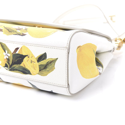 Dolce & Gabbana Dauphine Lemon Print Small Miss Sicily Satchel White 7 of 8