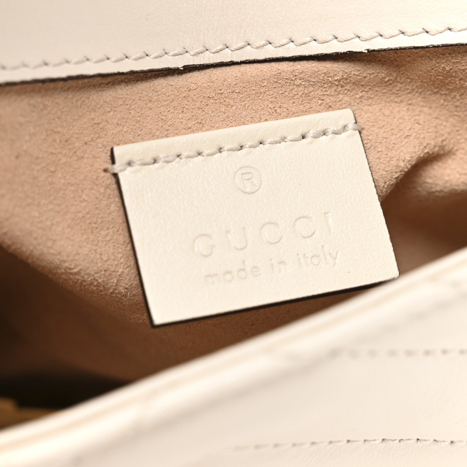 Gucci Calfskin Matelasse Super Mini GG Marmont Shoulder Bag White 7 of 11