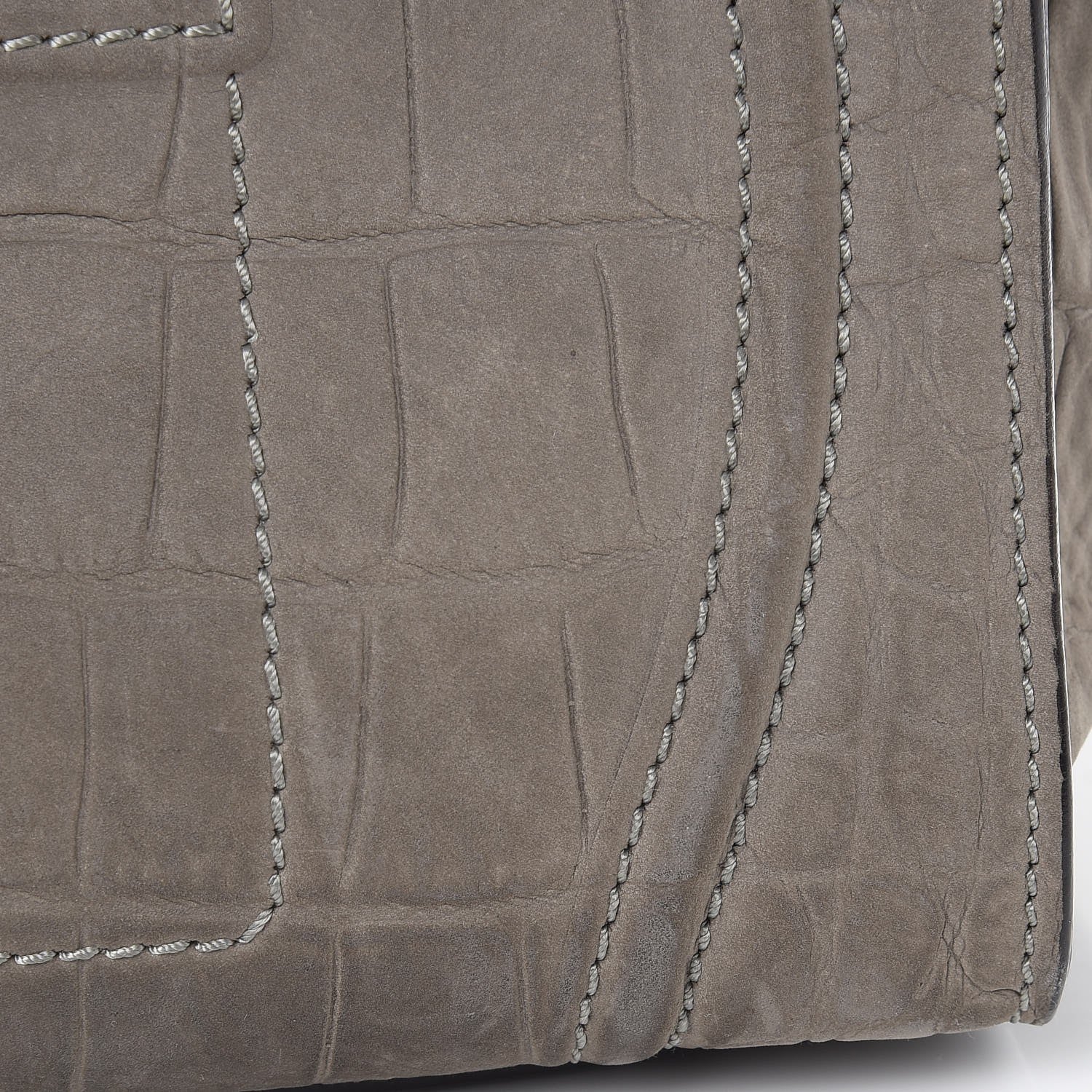Celine Crocodile Embossed Nubuck Medium Phantom Luggage Grey 11 of 11