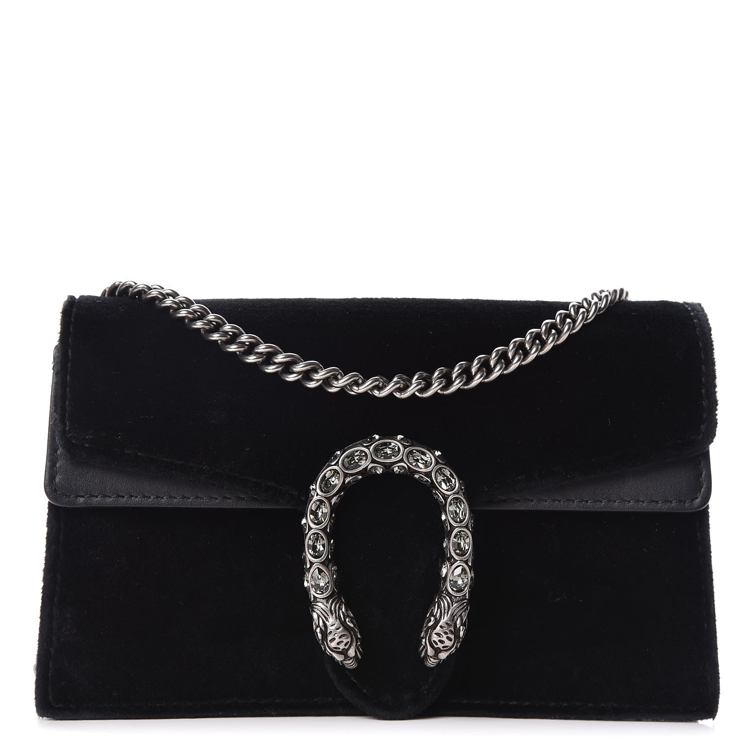 Gucci Suede Super Mini Dionysus Shoulder Bag Black 1 of 10