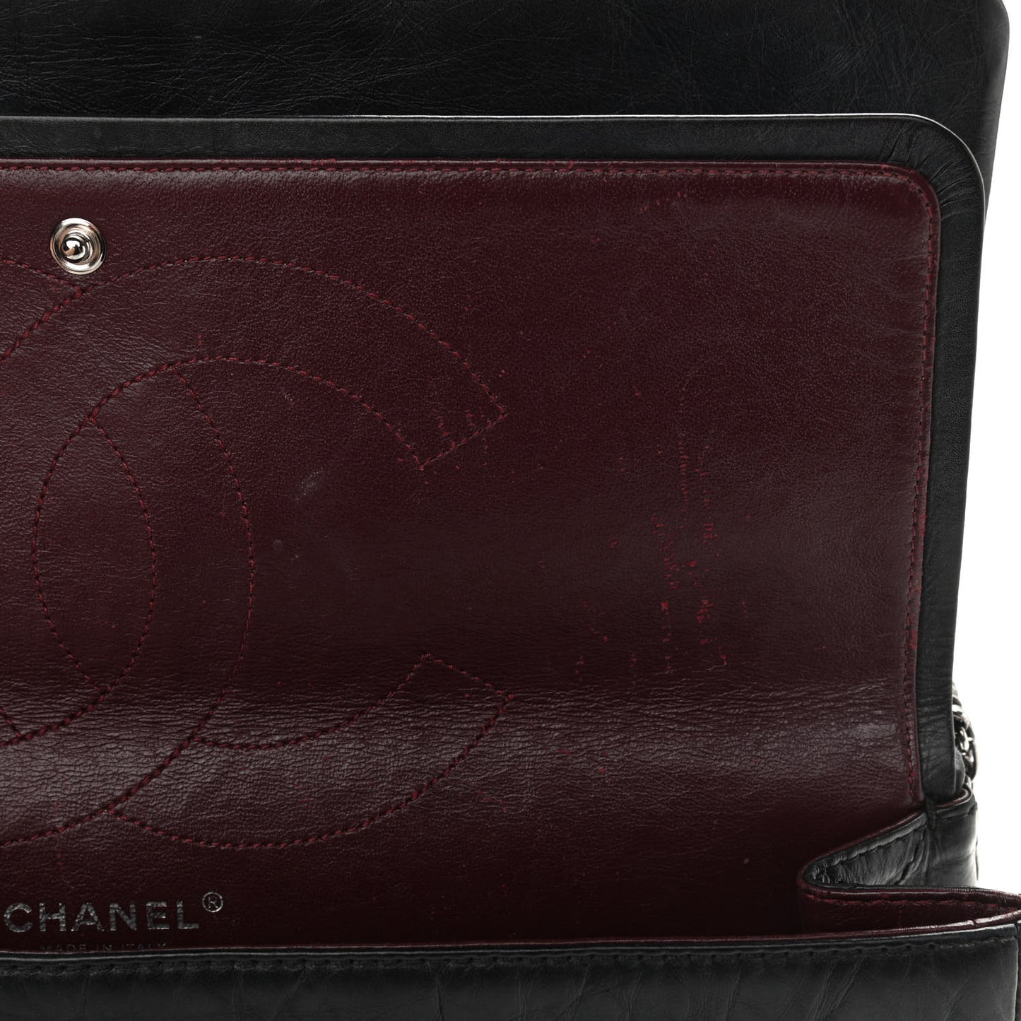 Aged Calfskin Quilted 2.55 Reissue 227 Flap Black