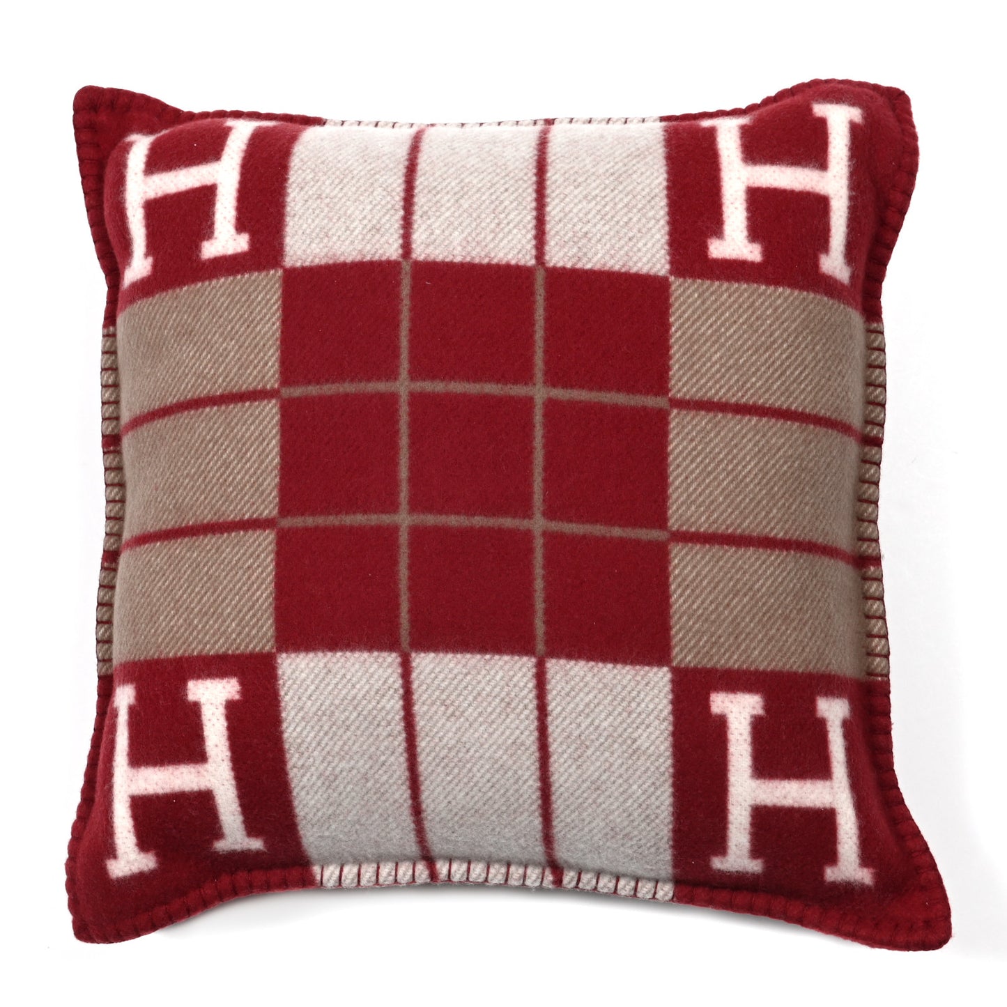 Wool Cashmere Avalon III Pillow PM Ecru Rouge