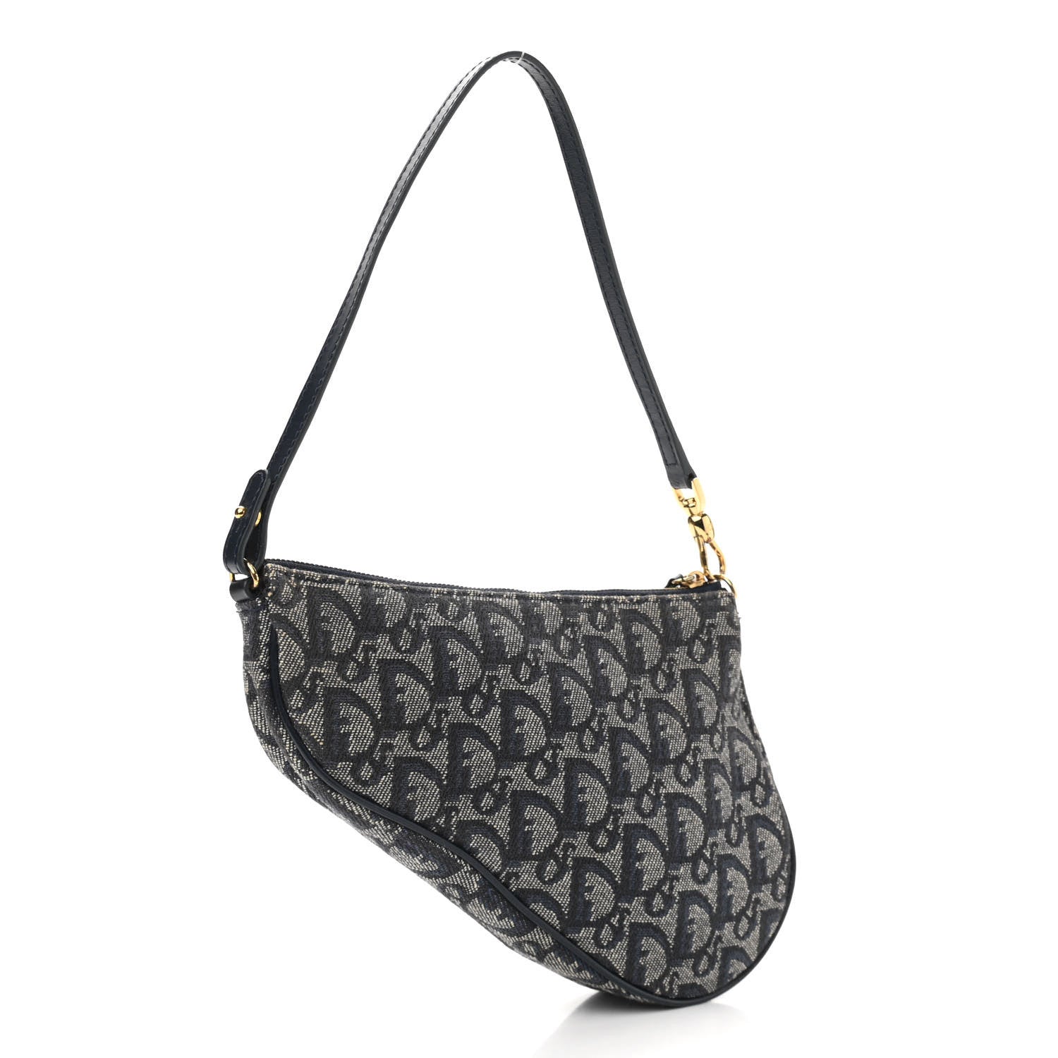 Christian Dior Monogram Mini Saddle Pochette Navy 3 of 14