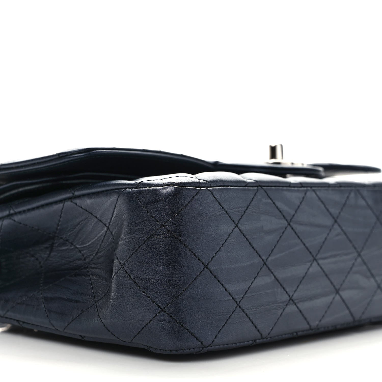 Chanel Metallic Calfskin Quilted Medium Double Flap Charcoal 8 of 10