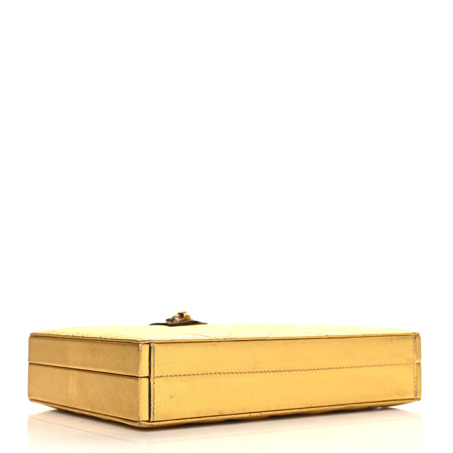 Metallic Nappa Matelasse Broadway Top Handle Bag Gold