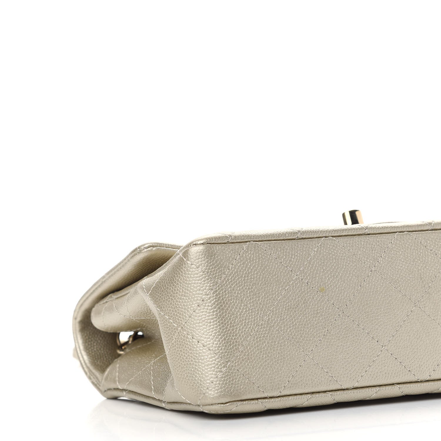 Chanel Metallic Caviar Quilted Mini Rectangular Flap Light Gold 8 of 9