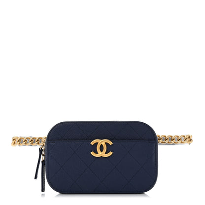 Chanel Caviar Stitched Waist Bag Blue 1 of 10
