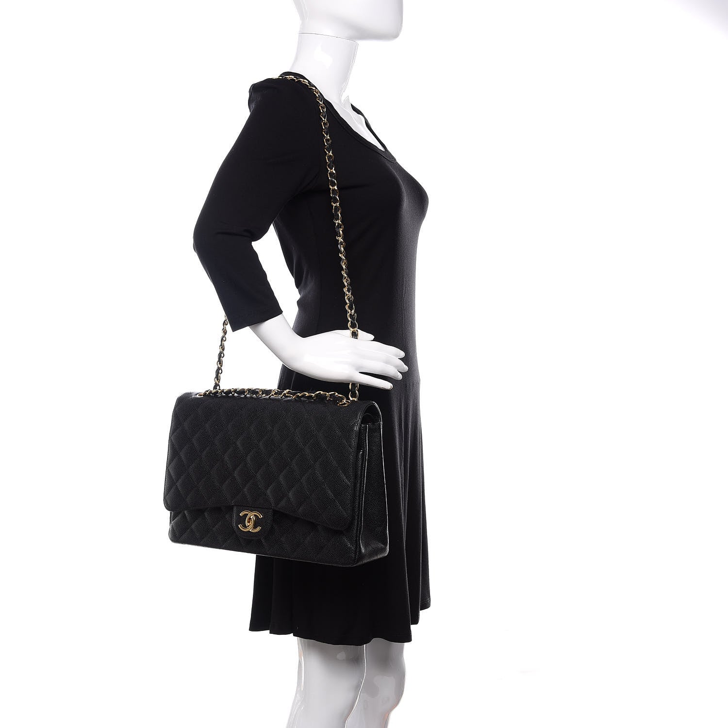 Chanel Caviar Quilted Maxi Double Flap Black 2 of 10