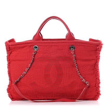 Chanel Canvas Large Double Face Shopping Tote Red 1 of 10