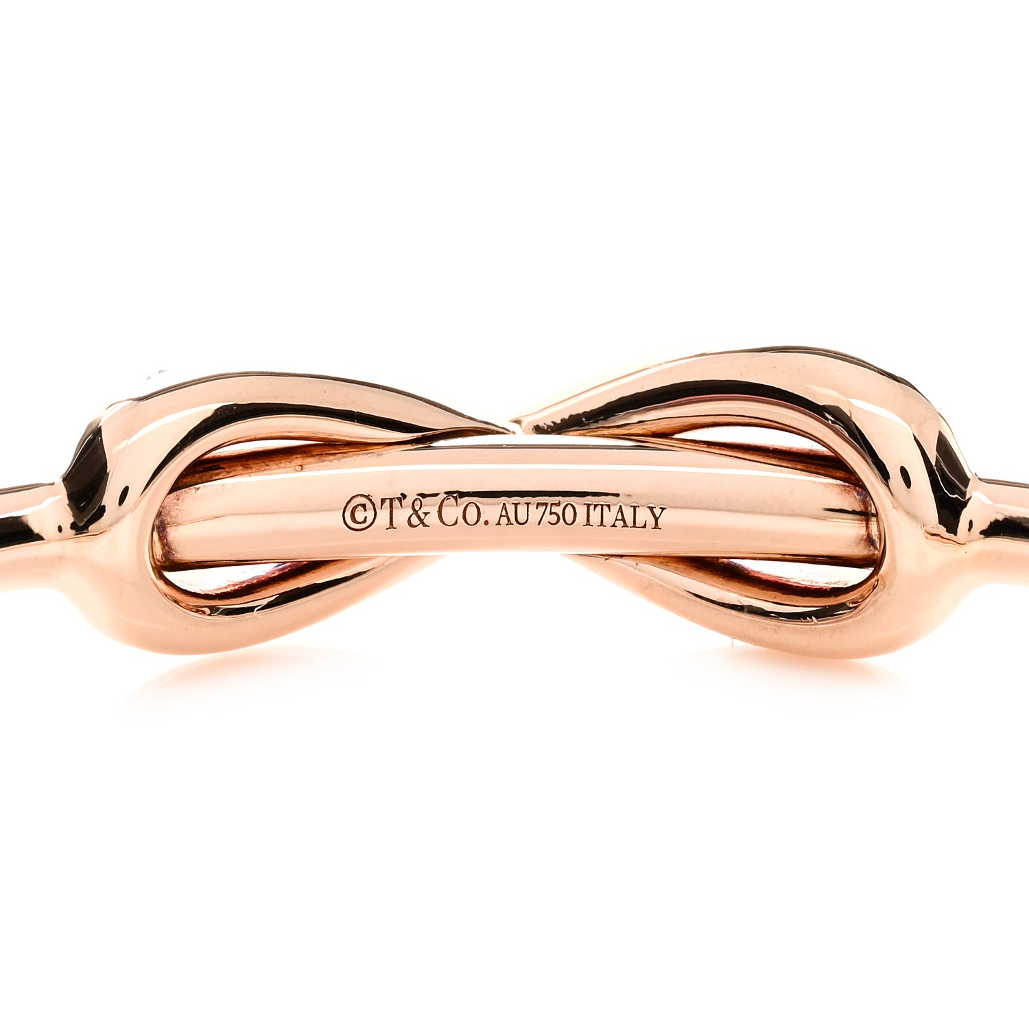 Tiffany 18K Rose Gold Diamond Infinity Cuff Bracelet 3 of 3