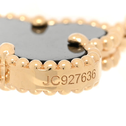Van Cleef & Arpels 18K Yellow Gold Black Onyx 5 Motifs Vintage Alhambra Bracelet 5 of 6