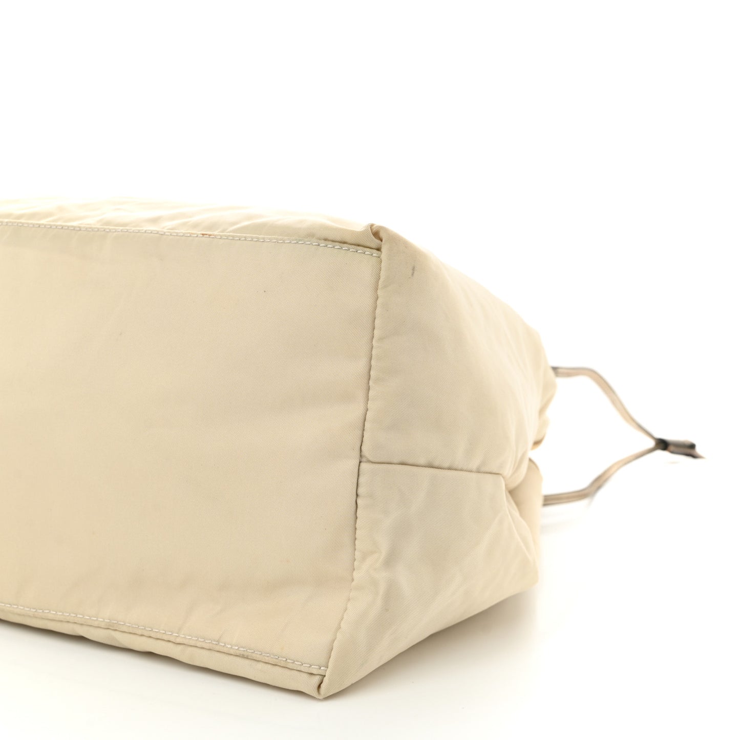 Tessuto Nylon Saffiano Shopping Tote White