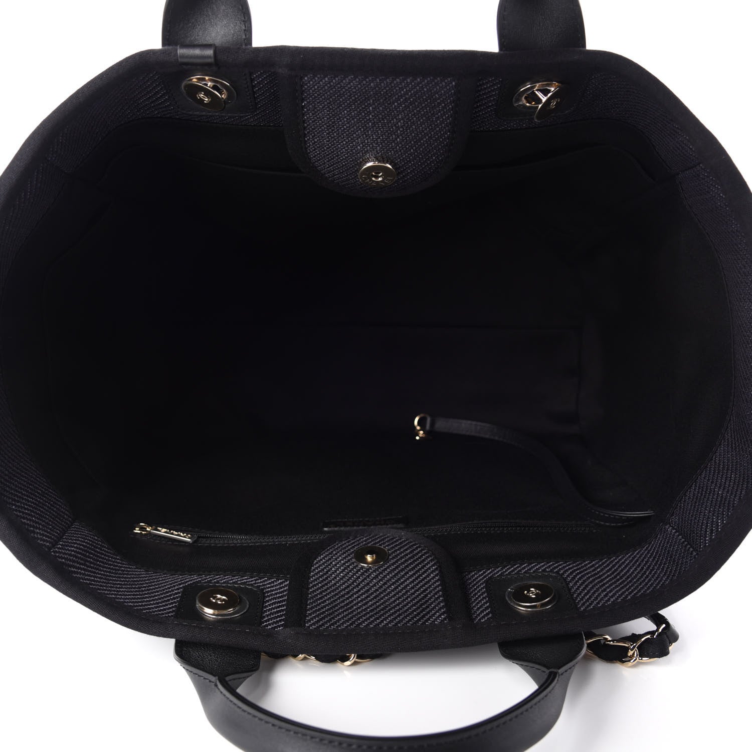 Chanel Mixed Fibers Calfskin Medium Deauville Tote Black 6 of 12