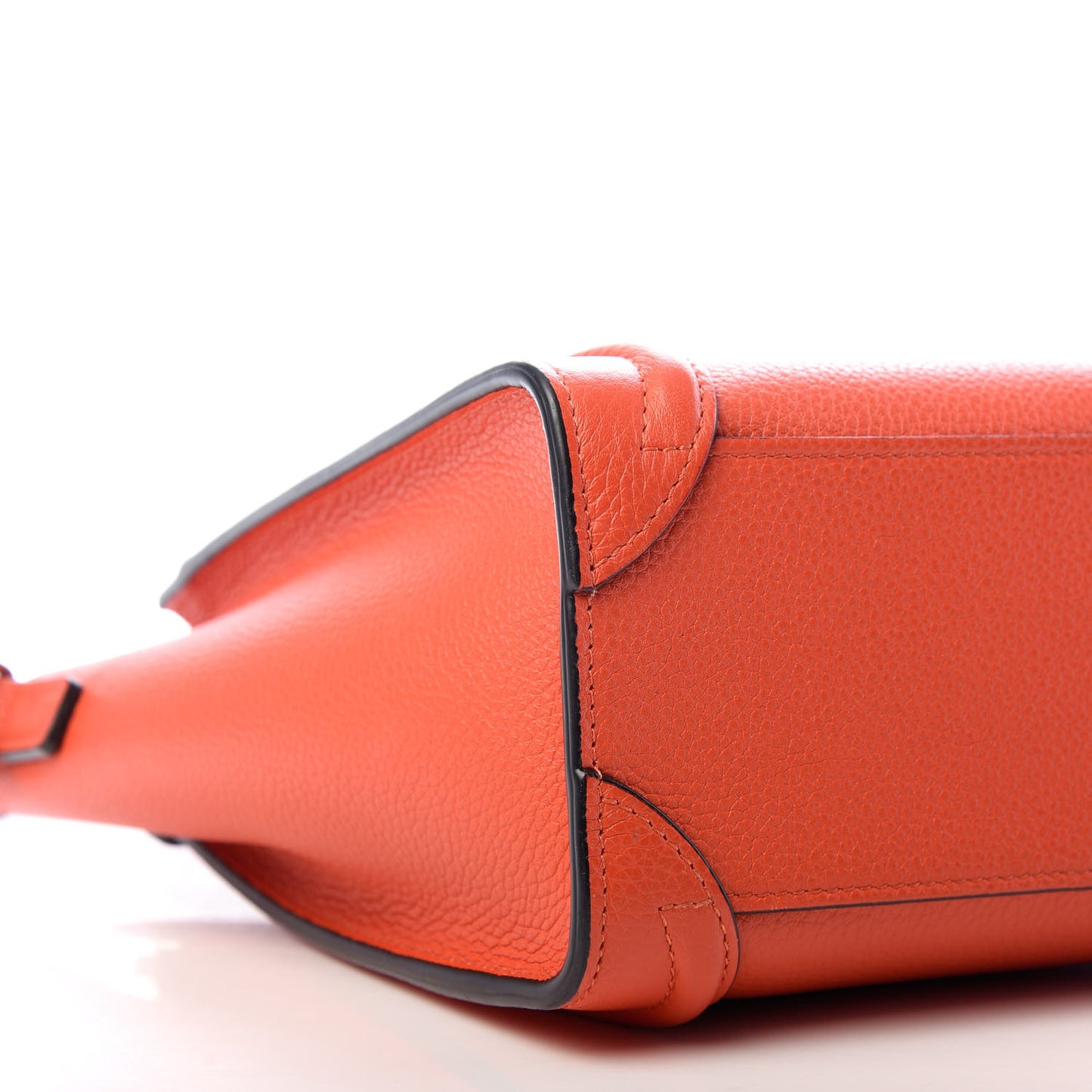 Drummed Calfskin Nano Luggage Vermillion