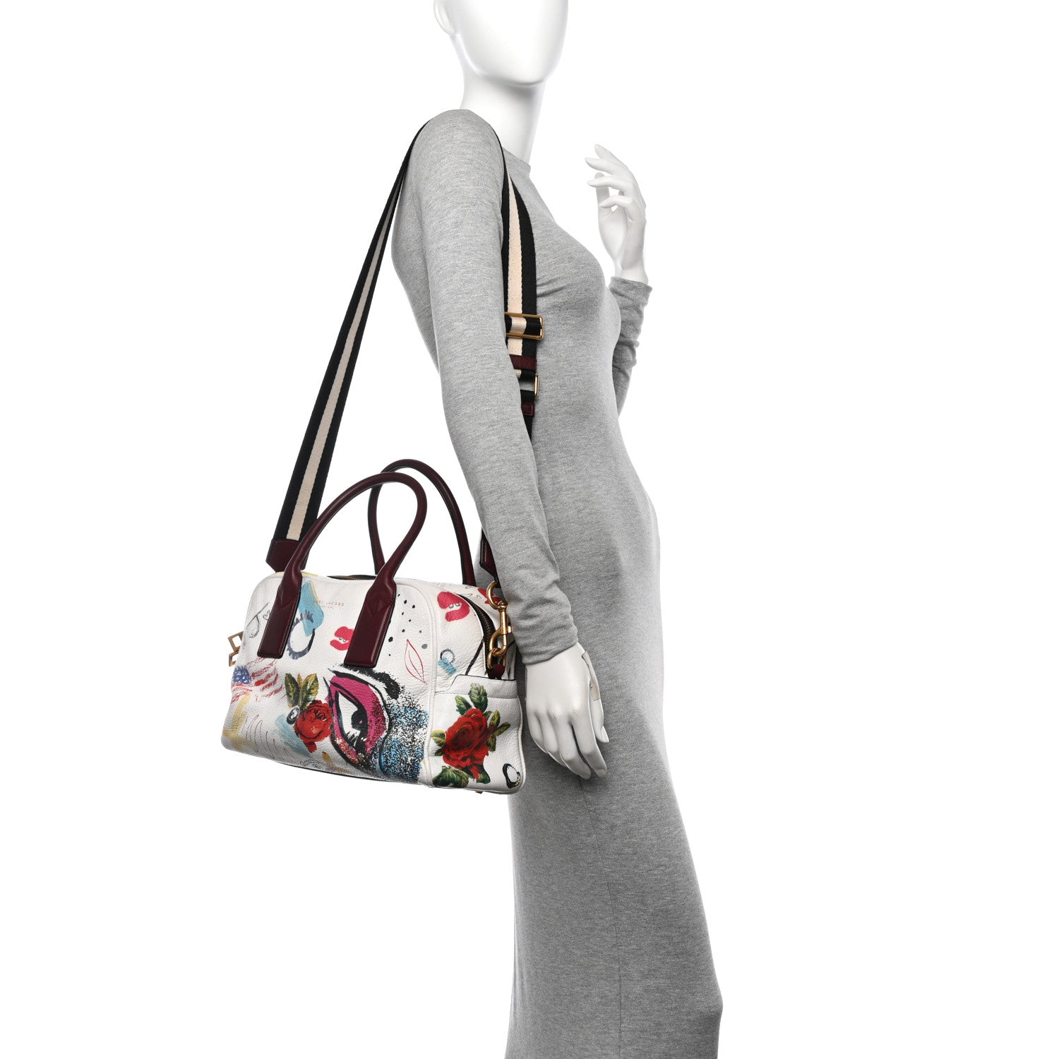 Marc Jacobs Calfskin Graffiti Satchel Bag Off White 2 of 10
