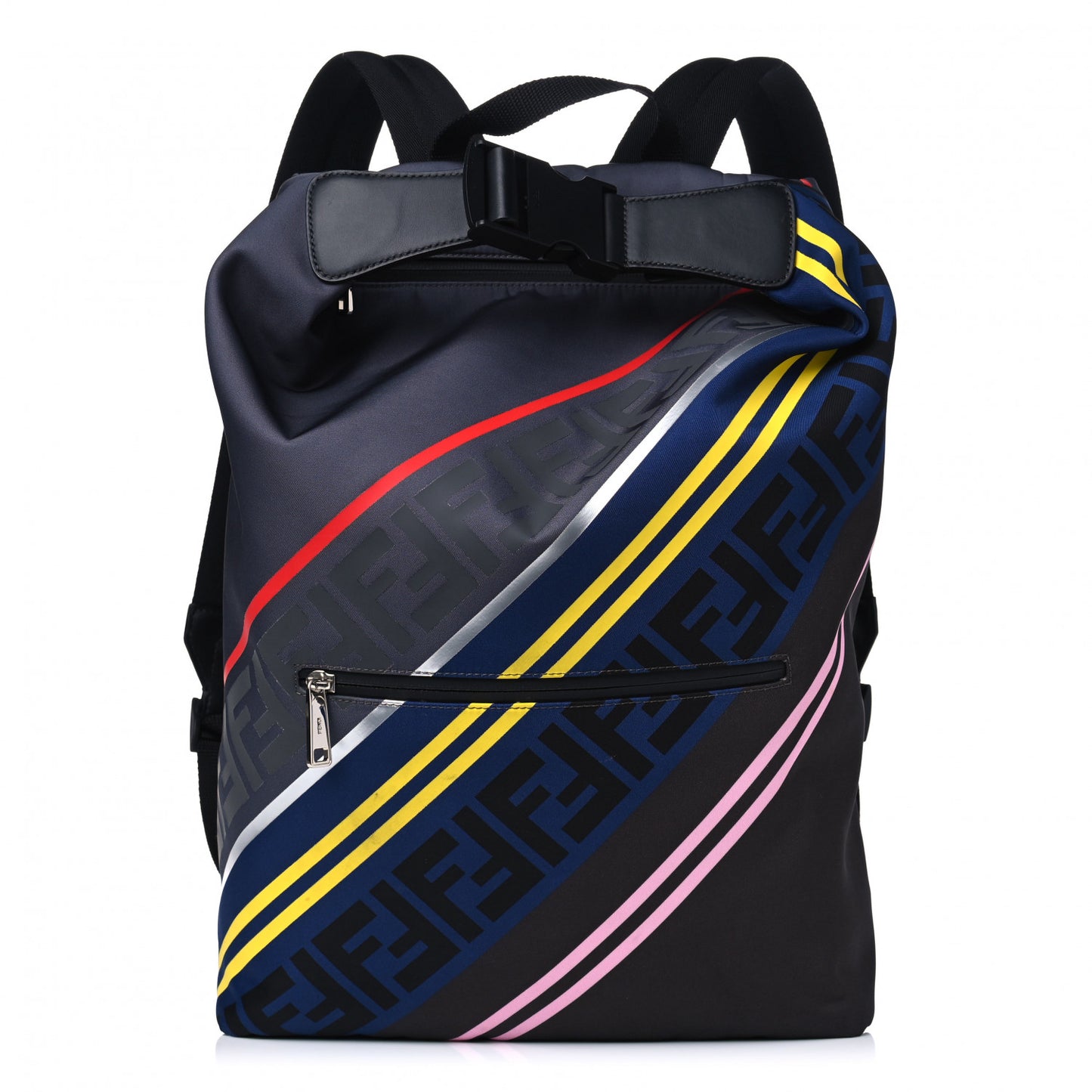 Canvas FF Diagonal Cross Strap Backpack Navy Multicolor