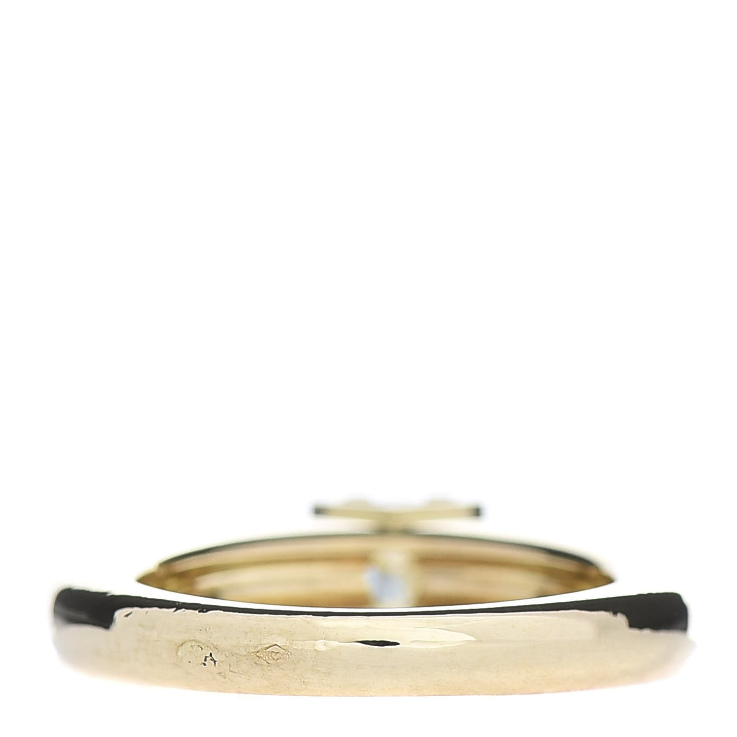 18K Yellow Gold Diamond C De Solitaire Ring 49 5