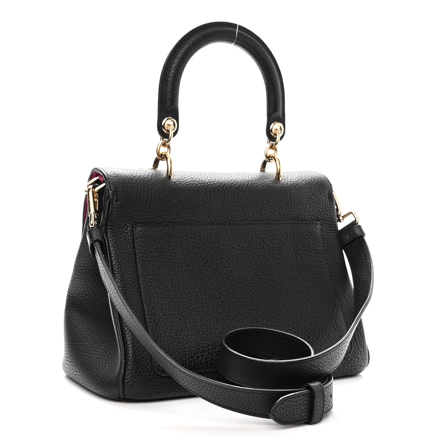 Bullcalf Small Be Dior Flap Black Fraise