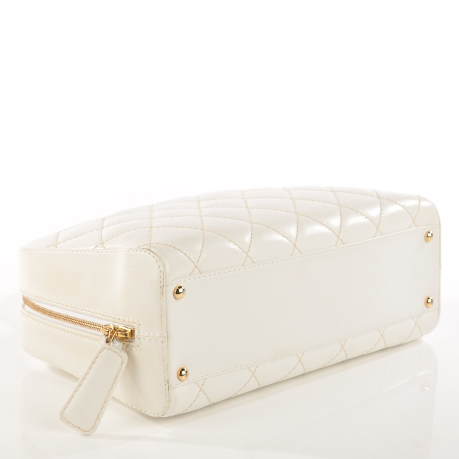 Chanel Calfskin Wild Stitch Surpique Top Handle Bag White 7 of 12
