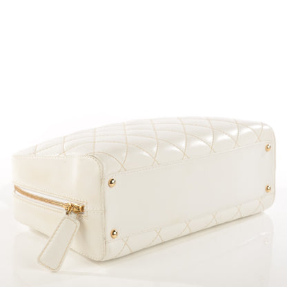 Chanel Calfskin Wild Stitch Surpique Top Handle Bag White 7 of 12