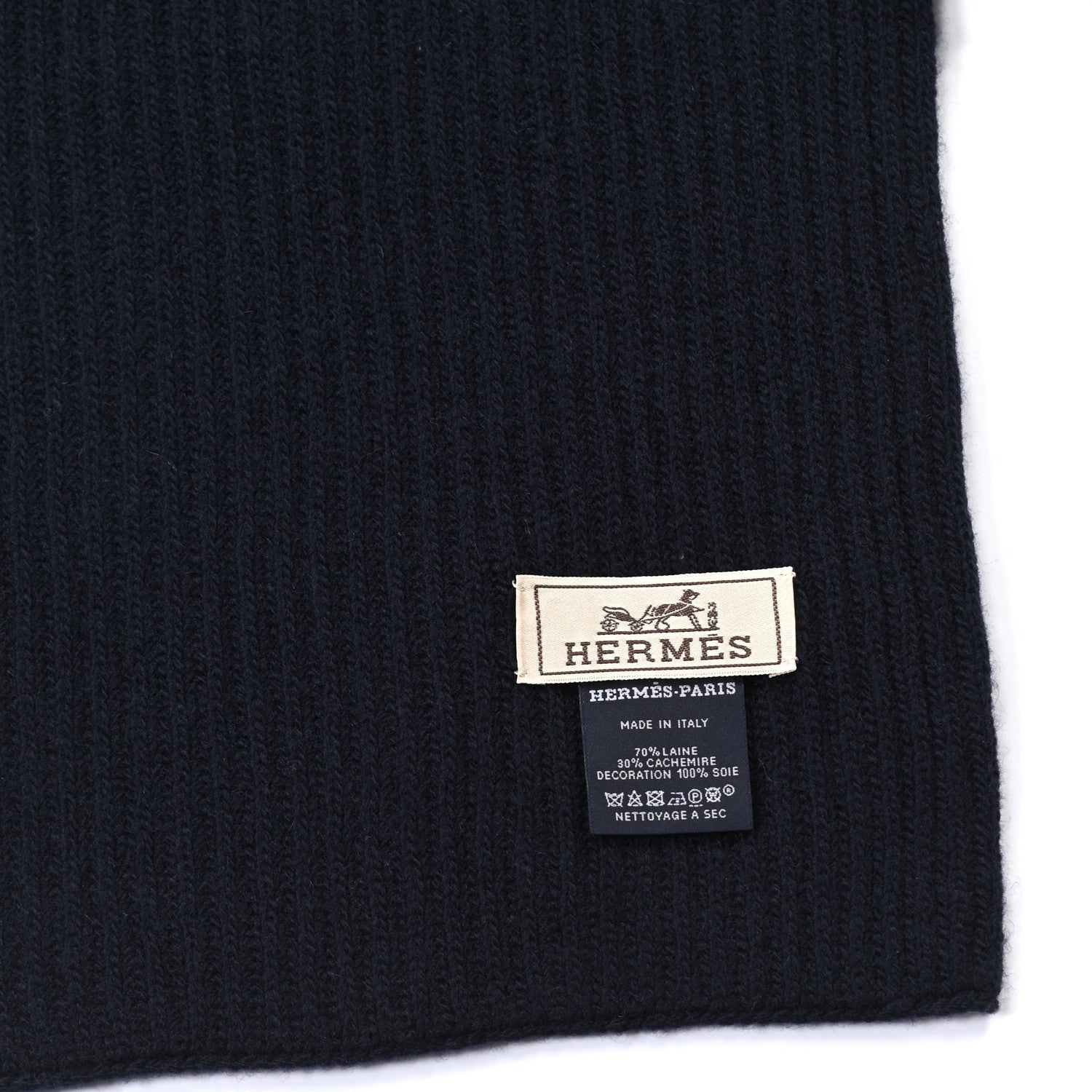 Hermes Wool Cashmere City Pocket Muffler Marine 3 of 5
