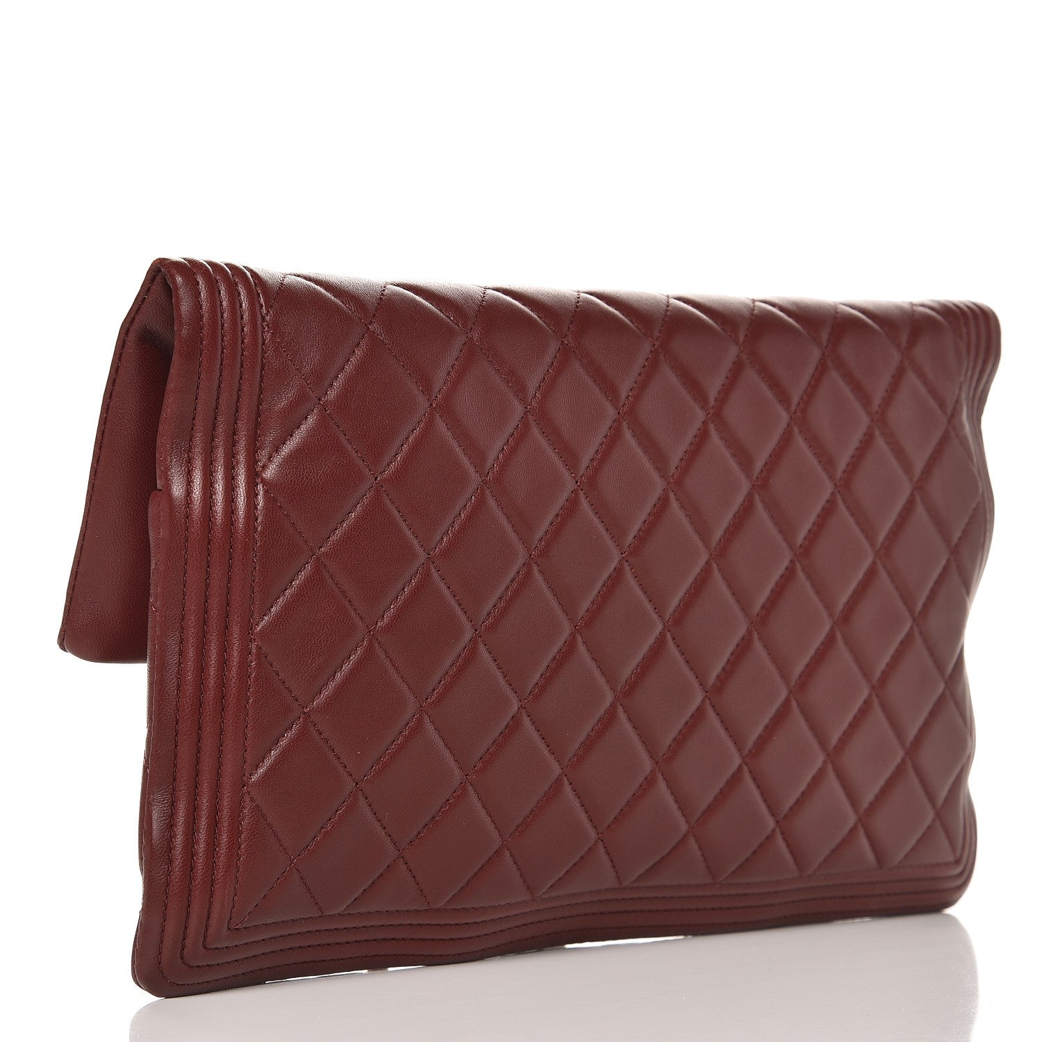 Chanel Lambskin Quilted Beauty CC Boy Clutch Red 3 of 7