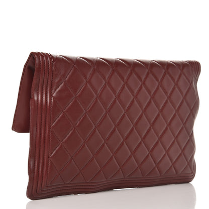 Chanel Lambskin Quilted Beauty CC Boy Clutch Red 3 of 7
