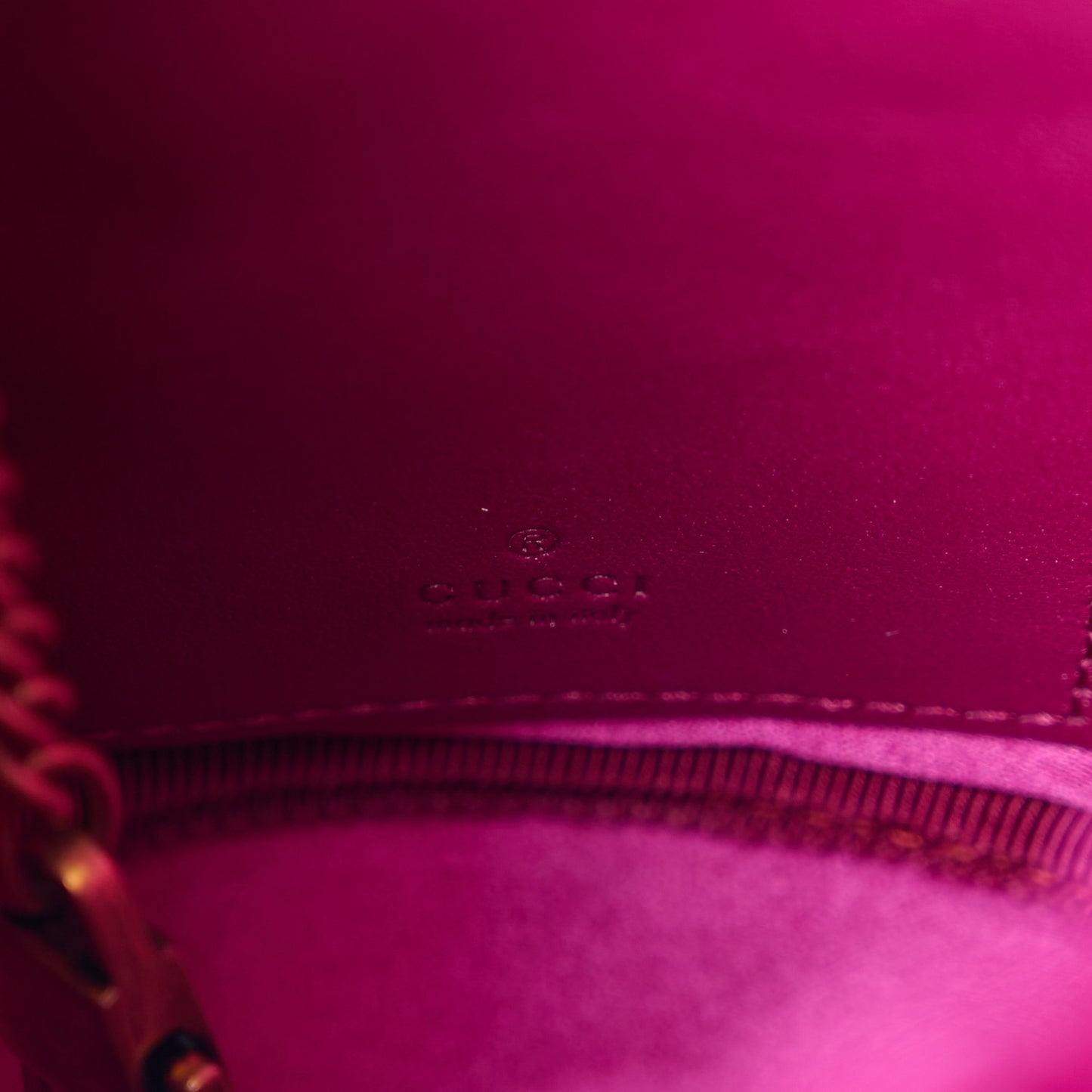 Velvet Matelasse Mini GG Marmont 2.0 Bucket Bag Fuchsia Violet Cyclamen