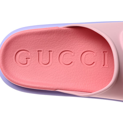 Gucci Soft Rubber Womens Interlocking G Platform 42mm Slide Sandals 38 Sugar Pink 7 of 10