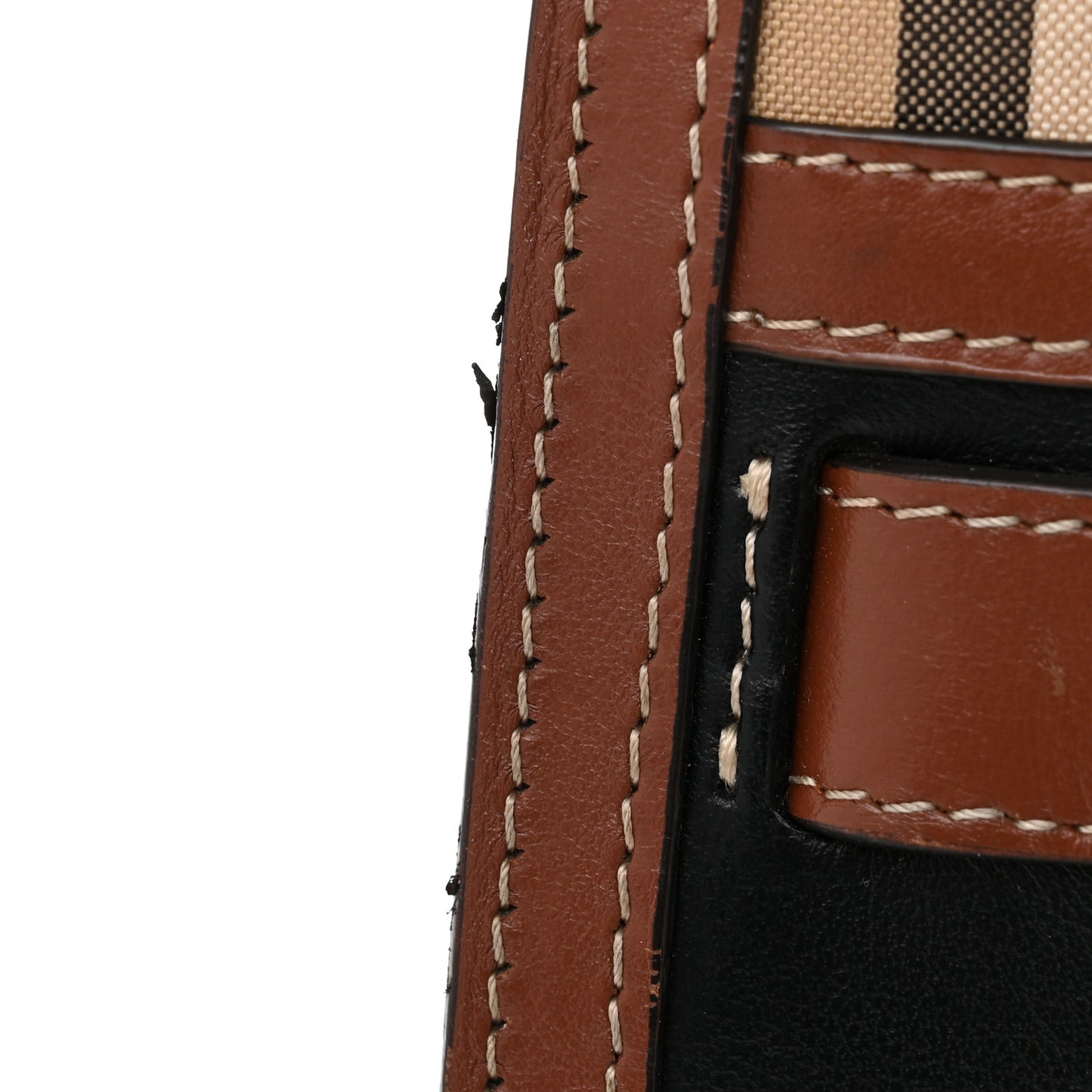 Calfskin Vintage Check Mini Two Handle Title Bag Black